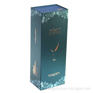 Paper Wine Box with Hanged Lid, Embossing on the Top for Customized Logo
